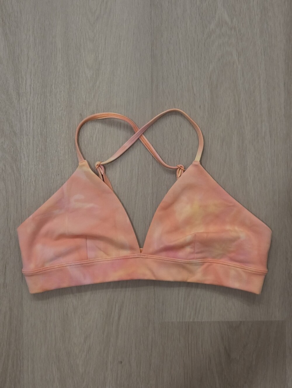 ALO Yoga Peach Tie-Dye Crossback Bralette Size S